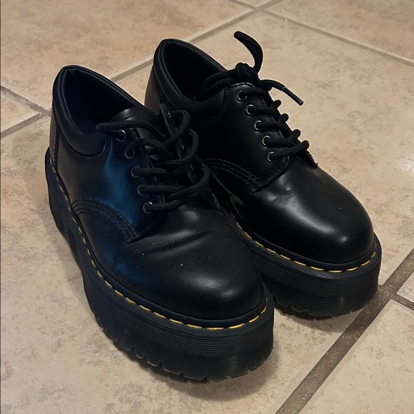 Dr. Martens Shoes - Black Leather Platform Doc Martens